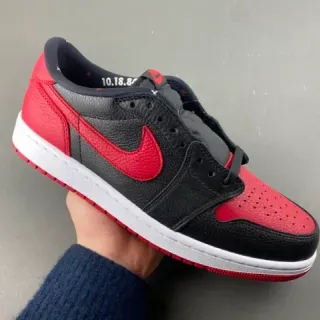 Nike Air Jordan 1 Low Black University Red Lifestyle Sneakers