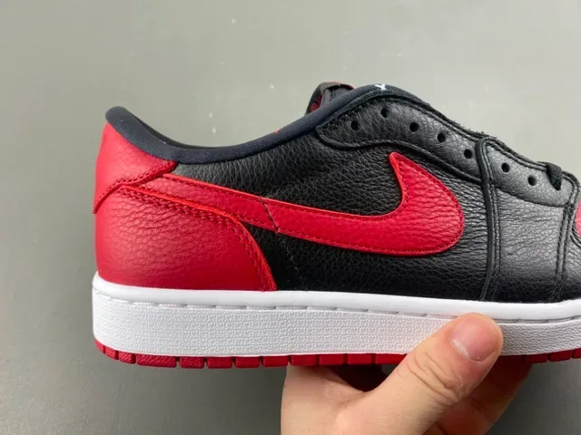 Nike Air Jordan 1 Low Black University Red Lifestyle Sneakers 3
