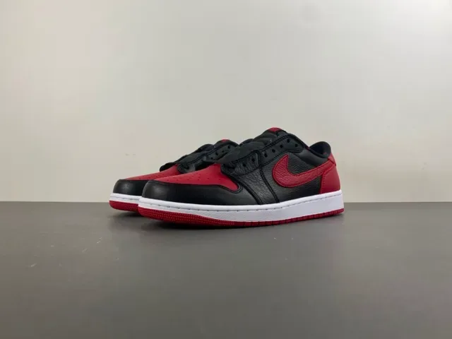 Nike Air Jordan 1 Low Black University Red Lifestyle Sneakers 10