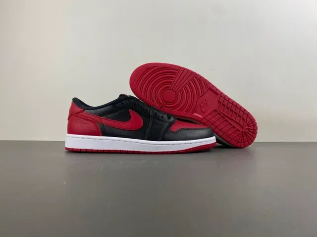 Nike Air Jordan 1 Low Black University Red Lifestyle Sneakers 12