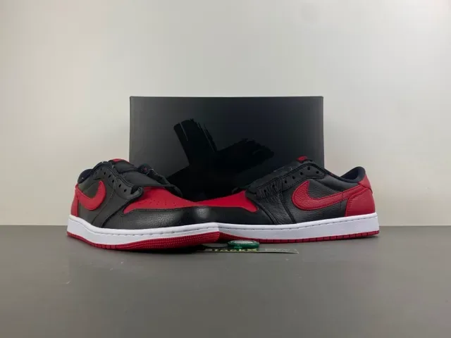 Nike Air Jordan 1 Low Black University Red Lifestyle Sneakers 13
