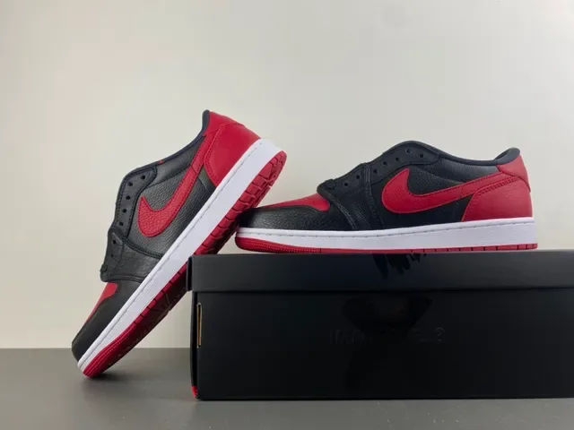 Nike Air Jordan 1 Low Black University Red Lifestyle Sneakers 14