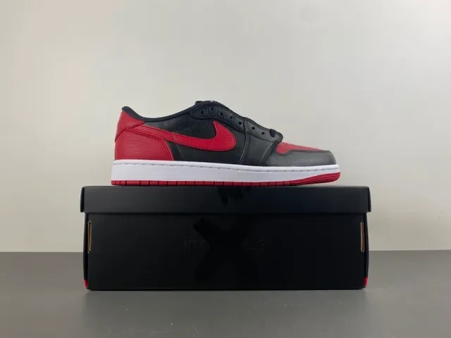 Nike Air Jordan 1 Low Black University Red Lifestyle Sneakers 15