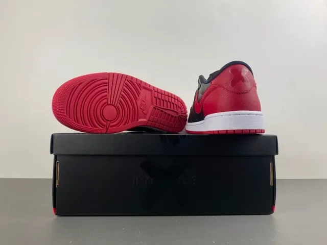 Nike Air Jordan 1 Low Black University Red Lifestyle Sneakers 16