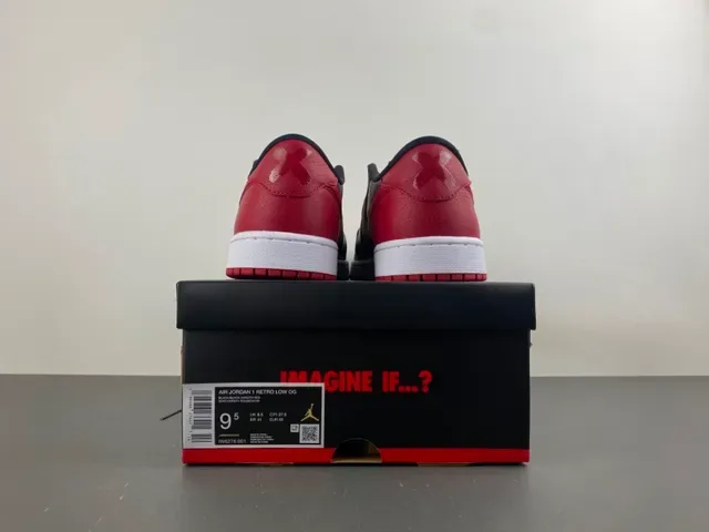 Nike Air Jordan 1 Low Black University Red Lifestyle Sneakers 17