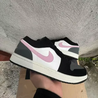 Nike Air Jordan 1 Low Black White Pink Lifestyle Sneakers