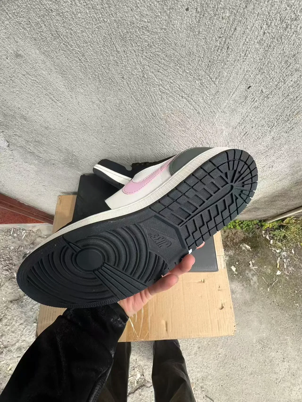 Nike Air Jordan 1 Low Black White Pink Lifestyle Sneakers 6