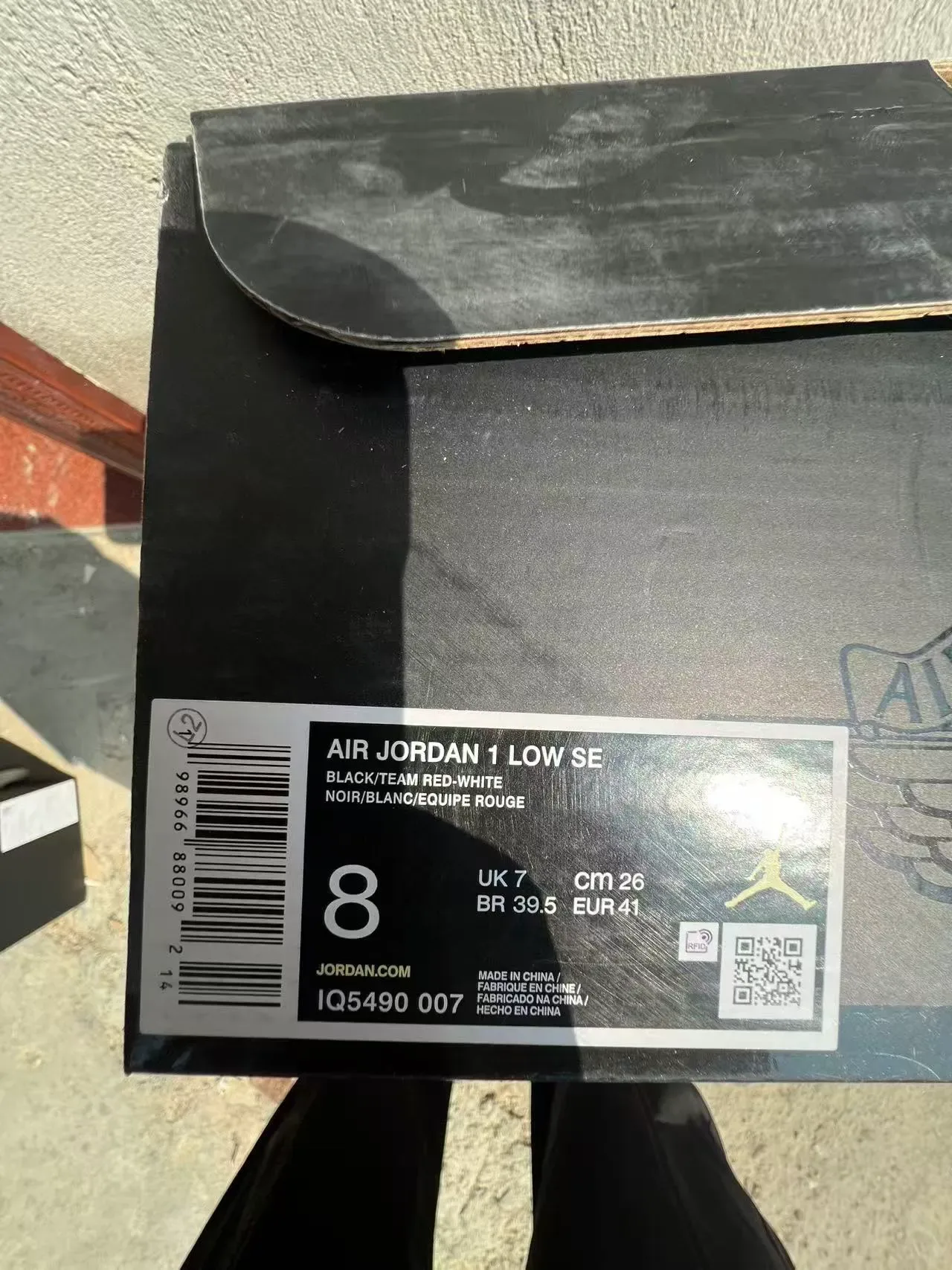 Nike Air Jordan 1 Low Cracked Texture White Black Lifestyle Sneakers 10