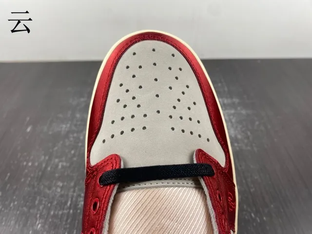 Nike Air Jordan 1 Low Laceless Red White Black Lifestyle Sneakers 4