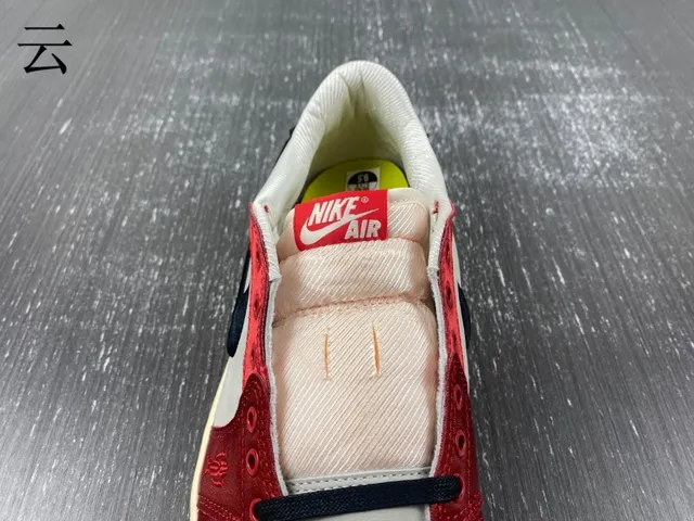 Nike Air Jordan 1 Low Laceless Red White Black Lifestyle Sneakers 6