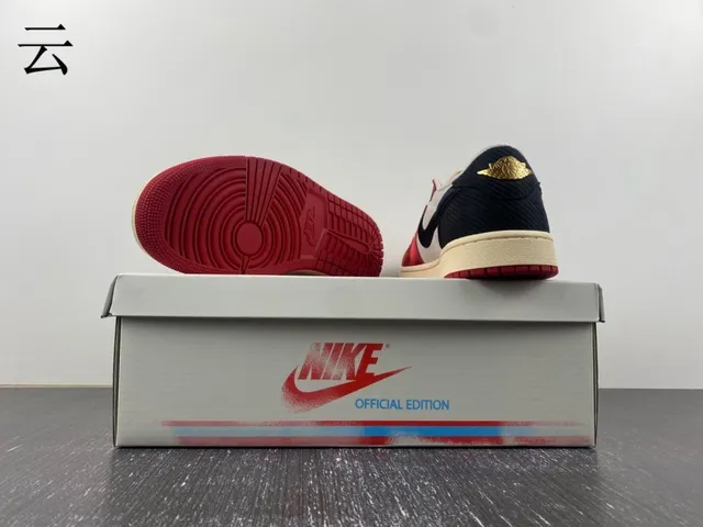 Nike Air Jordan 1 Low Laceless Red White Black Lifestyle Sneakers 16