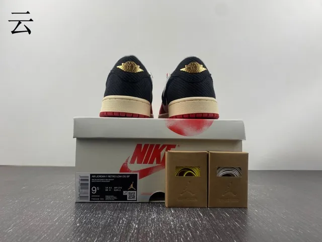 Nike Air Jordan 1 Low Laceless Red White Black Lifestyle Sneakers 17