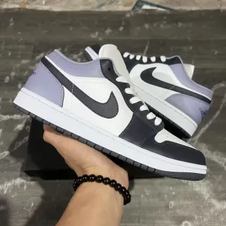Nike Air Jordan 1 Low Lavender and Black Lifestyle Sneakers