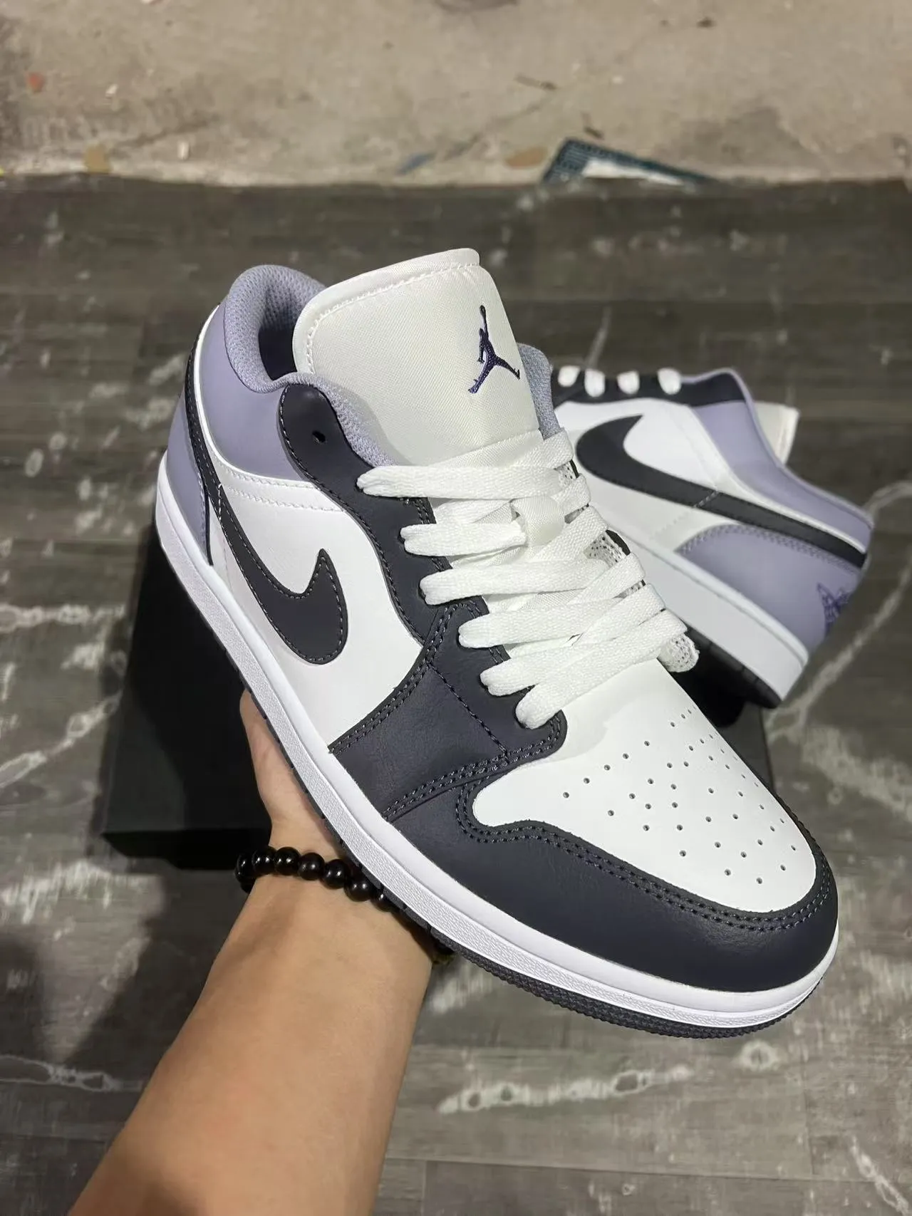 Nike Air Jordan 1 Low Lavender and Black Lifestyle Sneakers 2