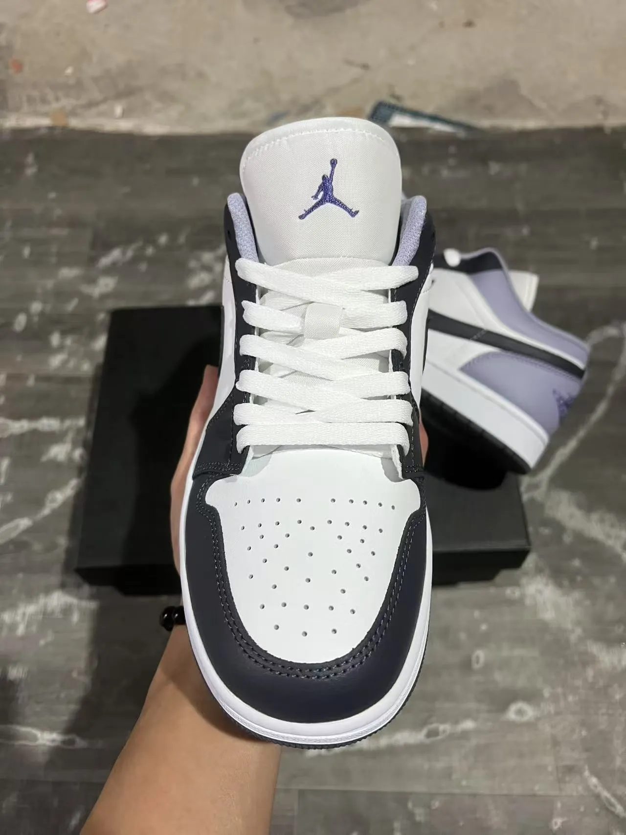 Nike Air Jordan 1 Low Lavender and Black Lifestyle Sneakers 3