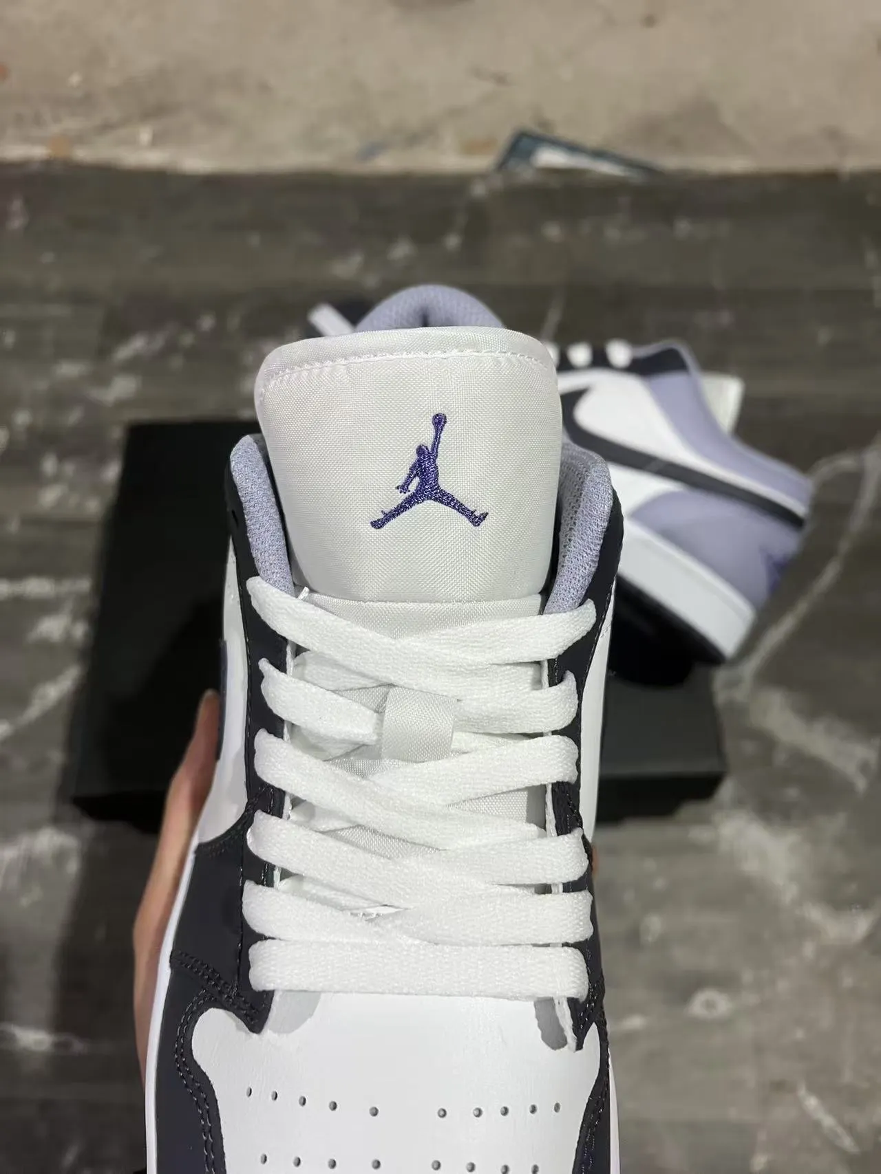 Nike Air Jordan 1 Low Lavender and Black Lifestyle Sneakers 4