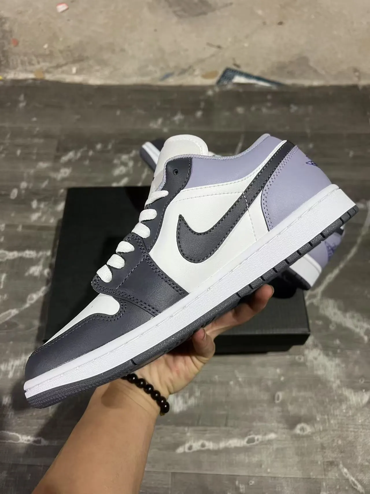 Nike Air Jordan 1 Low Lavender and Black Lifestyle Sneakers 5