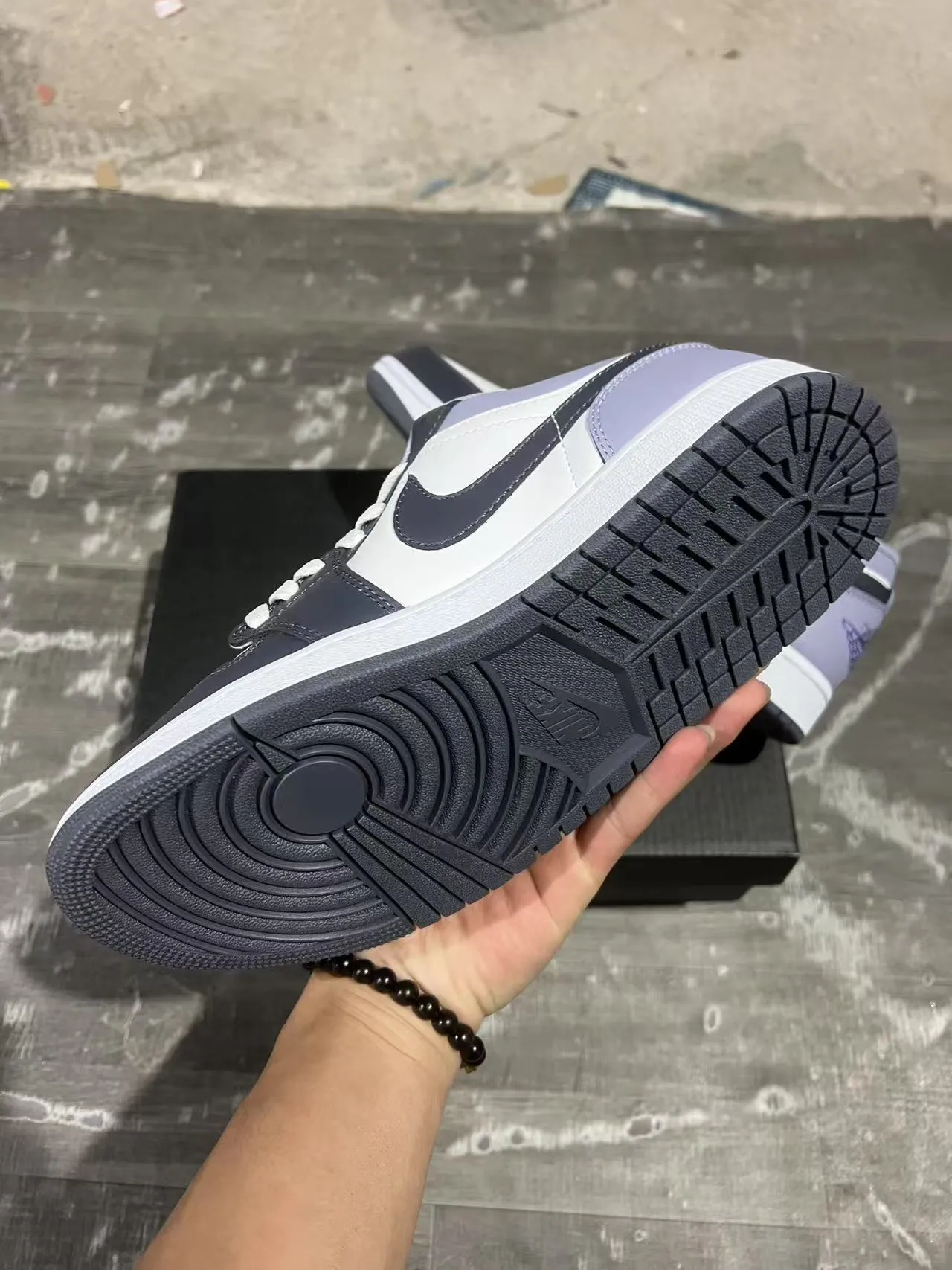 Nike Air Jordan 1 Low Lavender and Black Lifestyle Sneakers 6