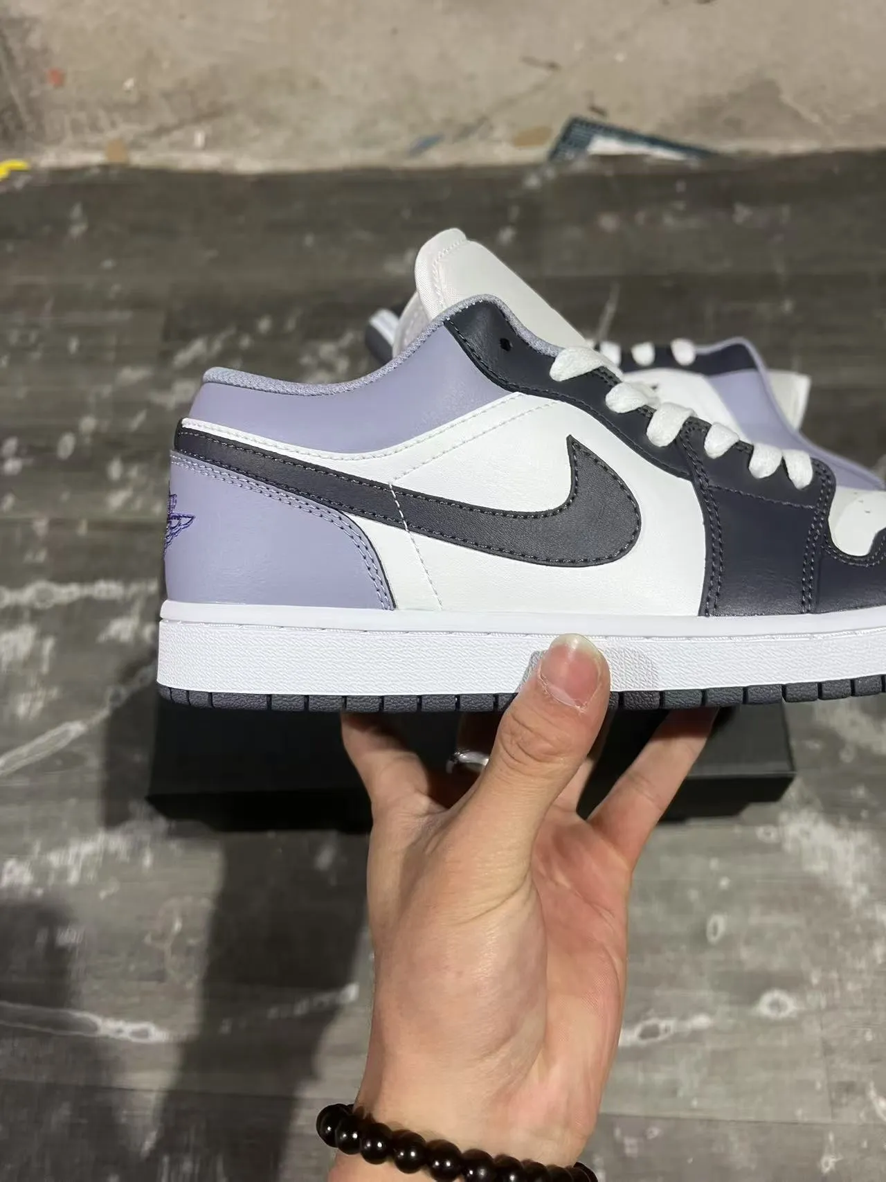 Nike Air Jordan 1 Low Lavender and Black Lifestyle Sneakers 7