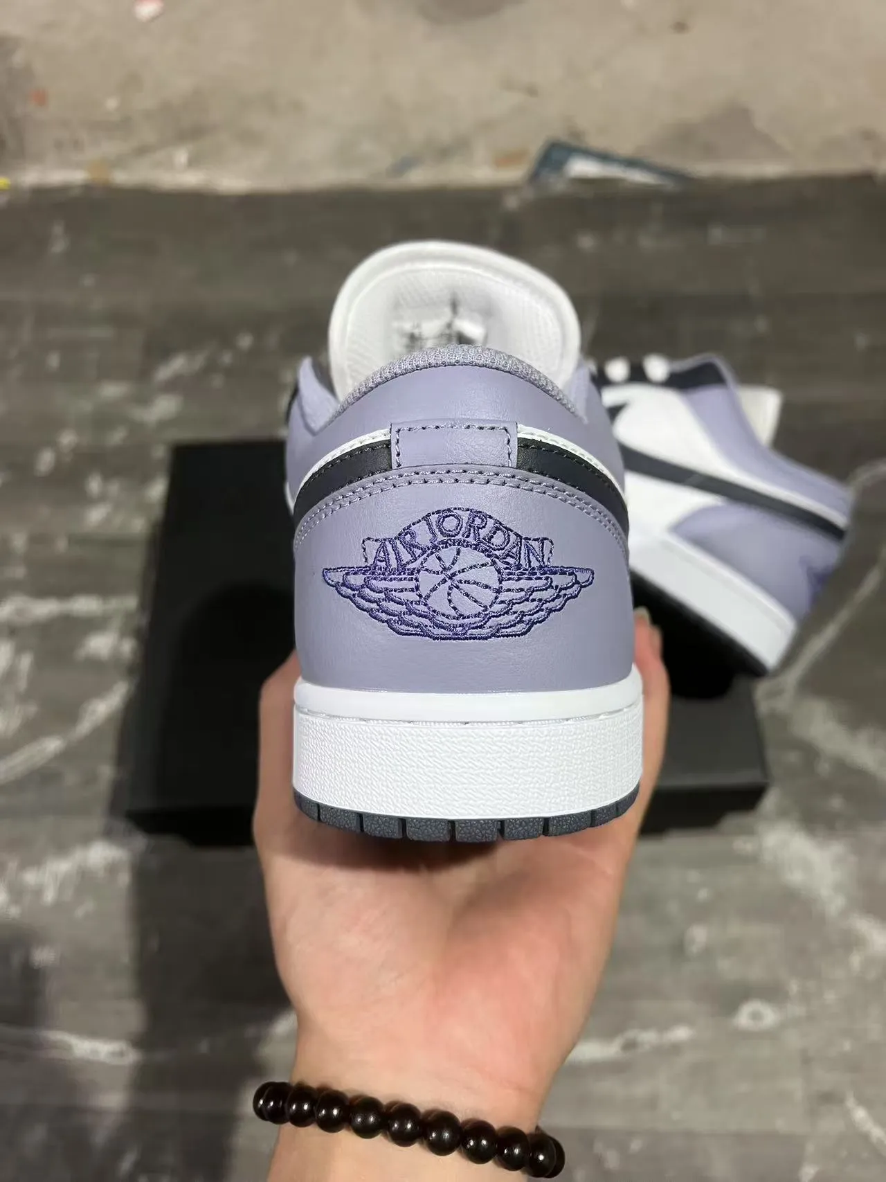 Nike Air Jordan 1 Low Lavender and Black Lifestyle Sneakers 8