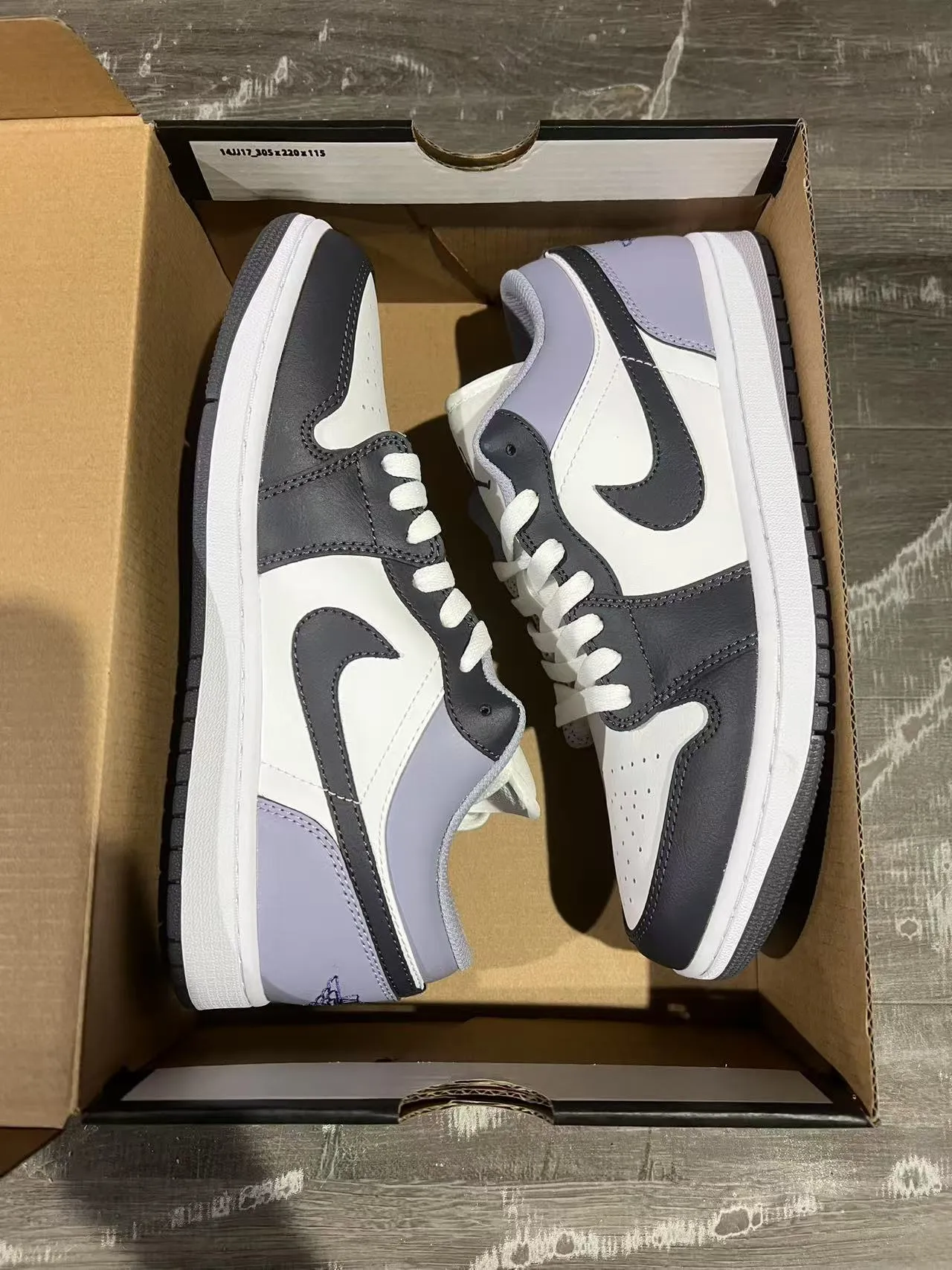 Nike Air Jordan 1 Low Lavender and Black Lifestyle Sneakers 9