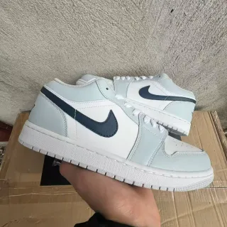 Nike Air Jordan 1 Low Light Gray Navy Lifestyle Sneakers