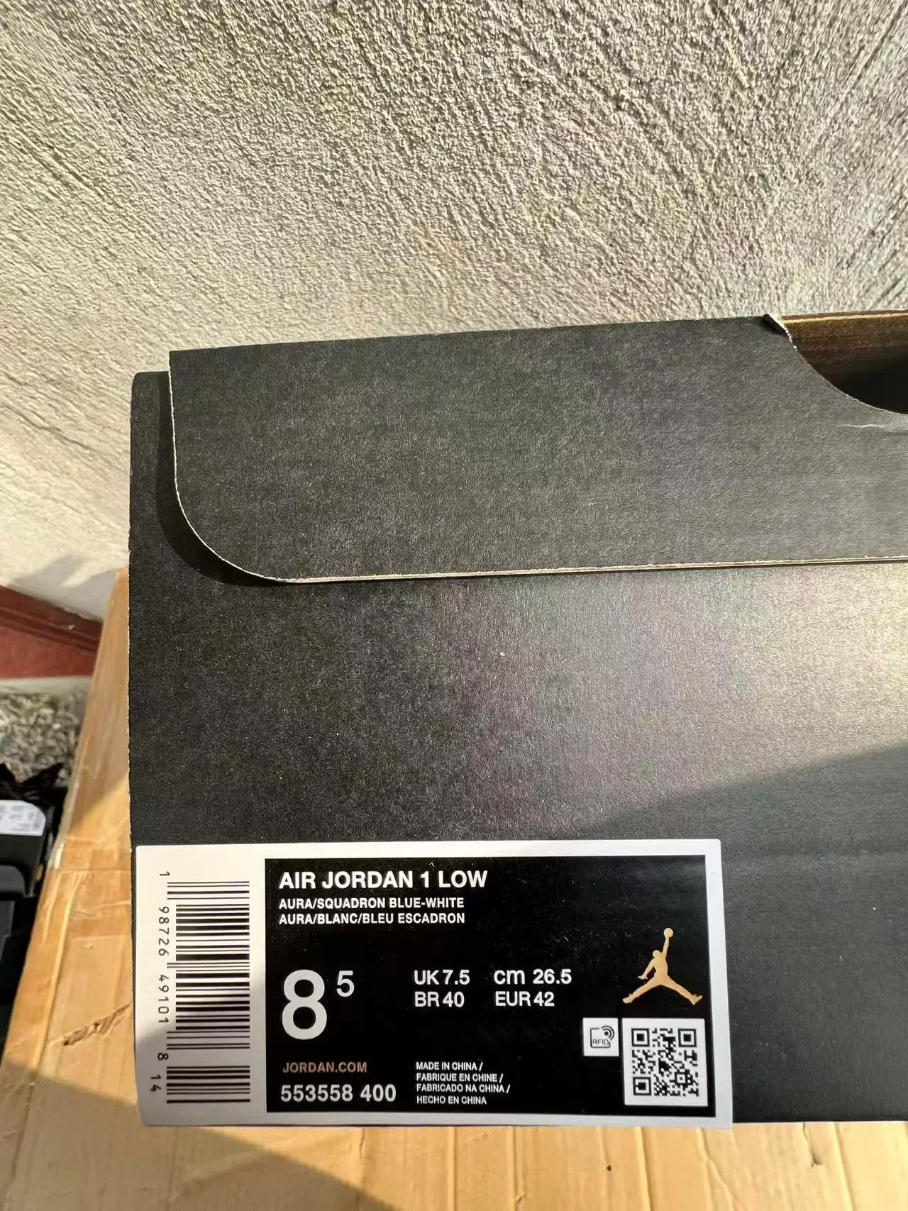 Nike Air Jordan 1 Low Light Gray Navy Lifestyle Sneakers 10