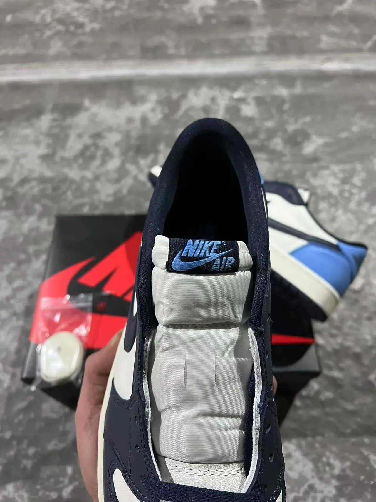 Nike Air Jordan 1 Low Navy and Blue Lifestyle Sneakers 4