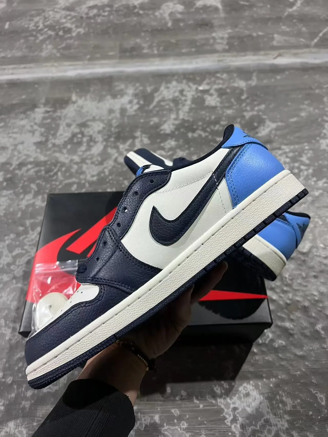 Nike Air Jordan 1 Low Navy and Blue Lifestyle Sneakers 5