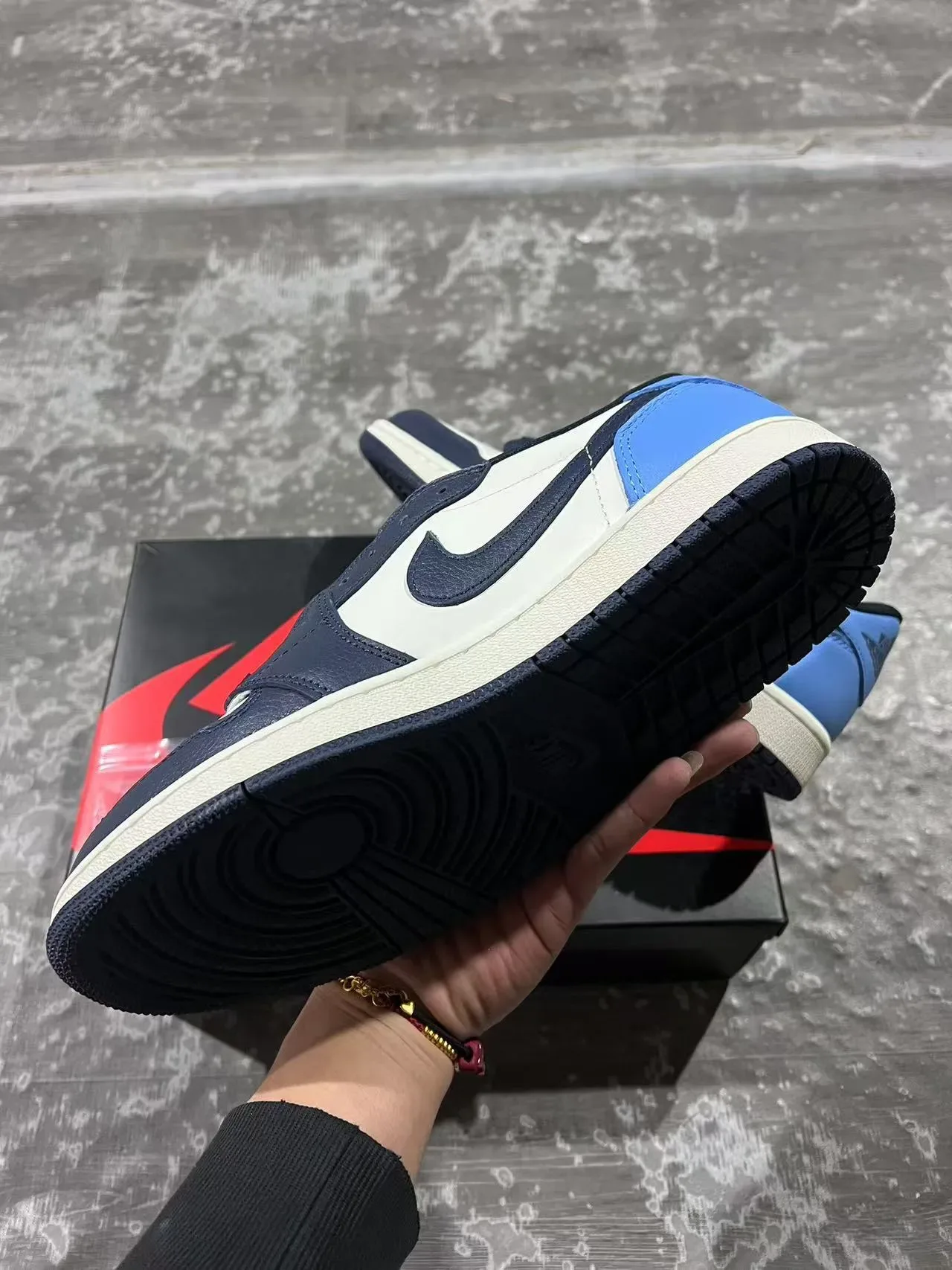 Nike Air Jordan 1 Low Navy and Blue Lifestyle Sneakers 6