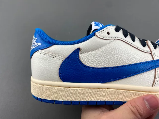 Nike Air Jordan 1 Low Off-White and Royal Blue Lifestyle Sneakers 3