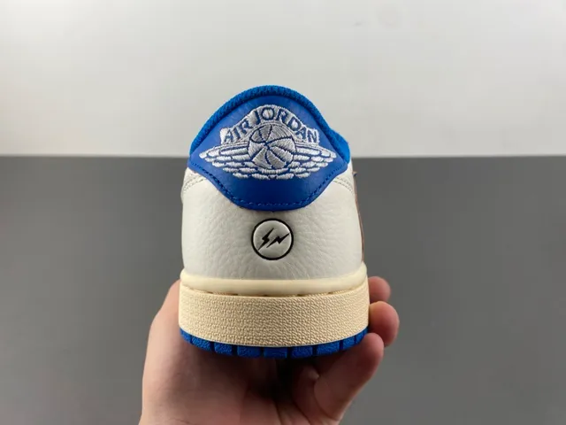 Nike Air Jordan 1 Low Off-White and Royal Blue Lifestyle Sneakers 4