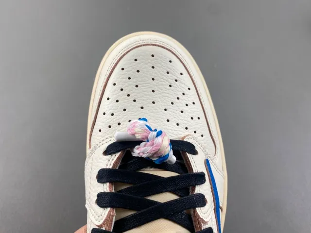Nike Air Jordan 1 Low Off-White and Royal Blue Lifestyle Sneakers 6