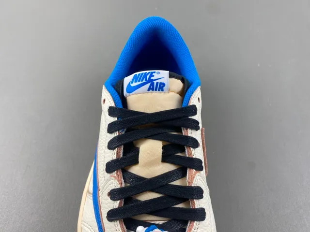 Nike Air Jordan 1 Low Off-White and Royal Blue Lifestyle Sneakers 7