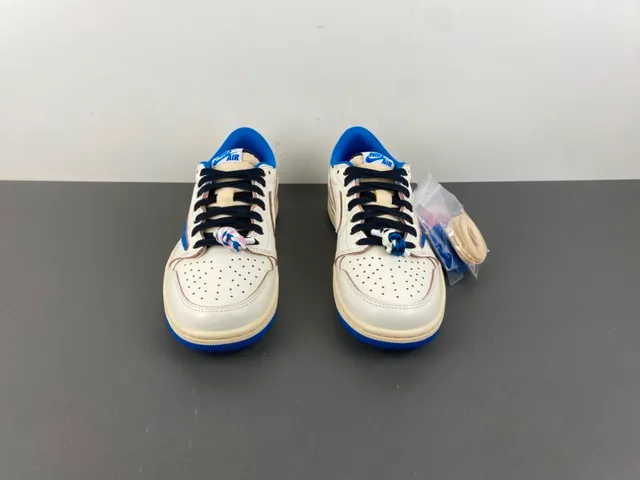 Nike Air Jordan 1 Low Off-White and Royal Blue Lifestyle Sneakers 12