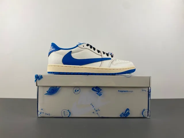 Nike Air Jordan 1 Low Off-White and Royal Blue Lifestyle Sneakers 16