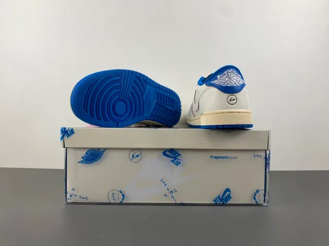 Nike Air Jordan 1 Low Off-White and Royal Blue Lifestyle Sneakers 17