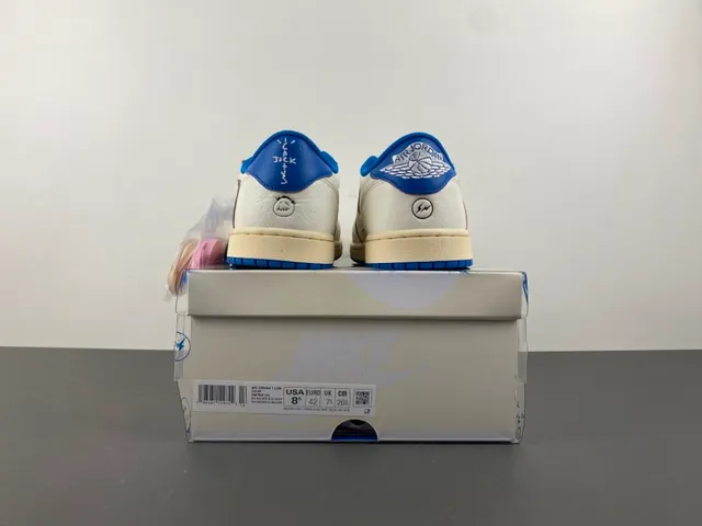 Nike Air Jordan 1 Low Off-White and Royal Blue Lifestyle Sneakers 18