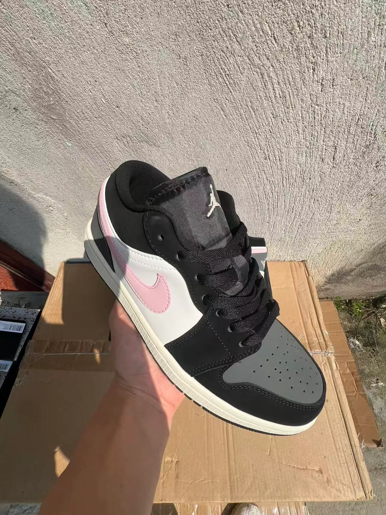Nike Air Jordan 1 Low Pink Swoosh Lifestyle Sneakers 2