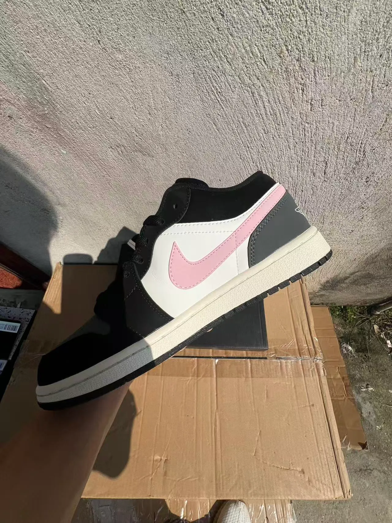 Nike Air Jordan 1 Low Pink Swoosh Lifestyle Sneakers 5