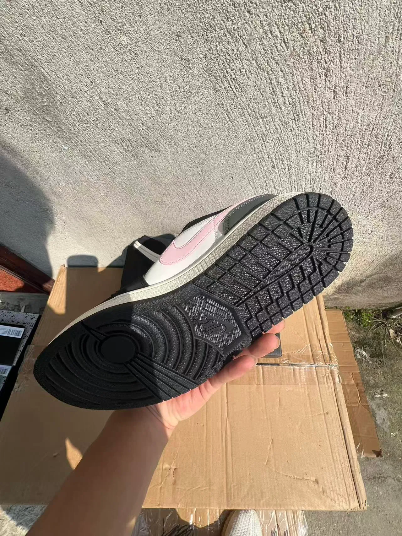 Nike Air Jordan 1 Low Pink Swoosh Lifestyle Sneakers 6