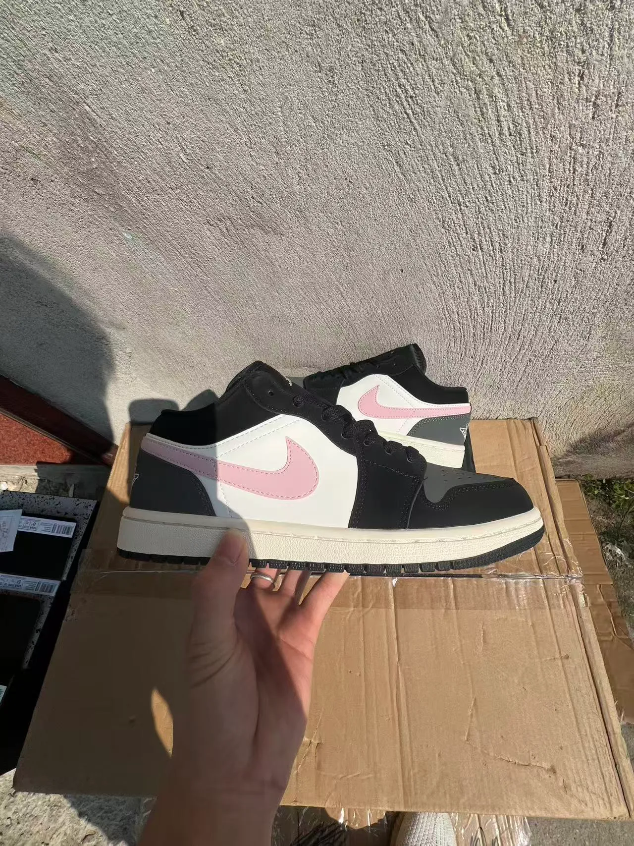 Nike Air Jordan 1 Low Pink Swoosh Lifestyle Sneakers 7
