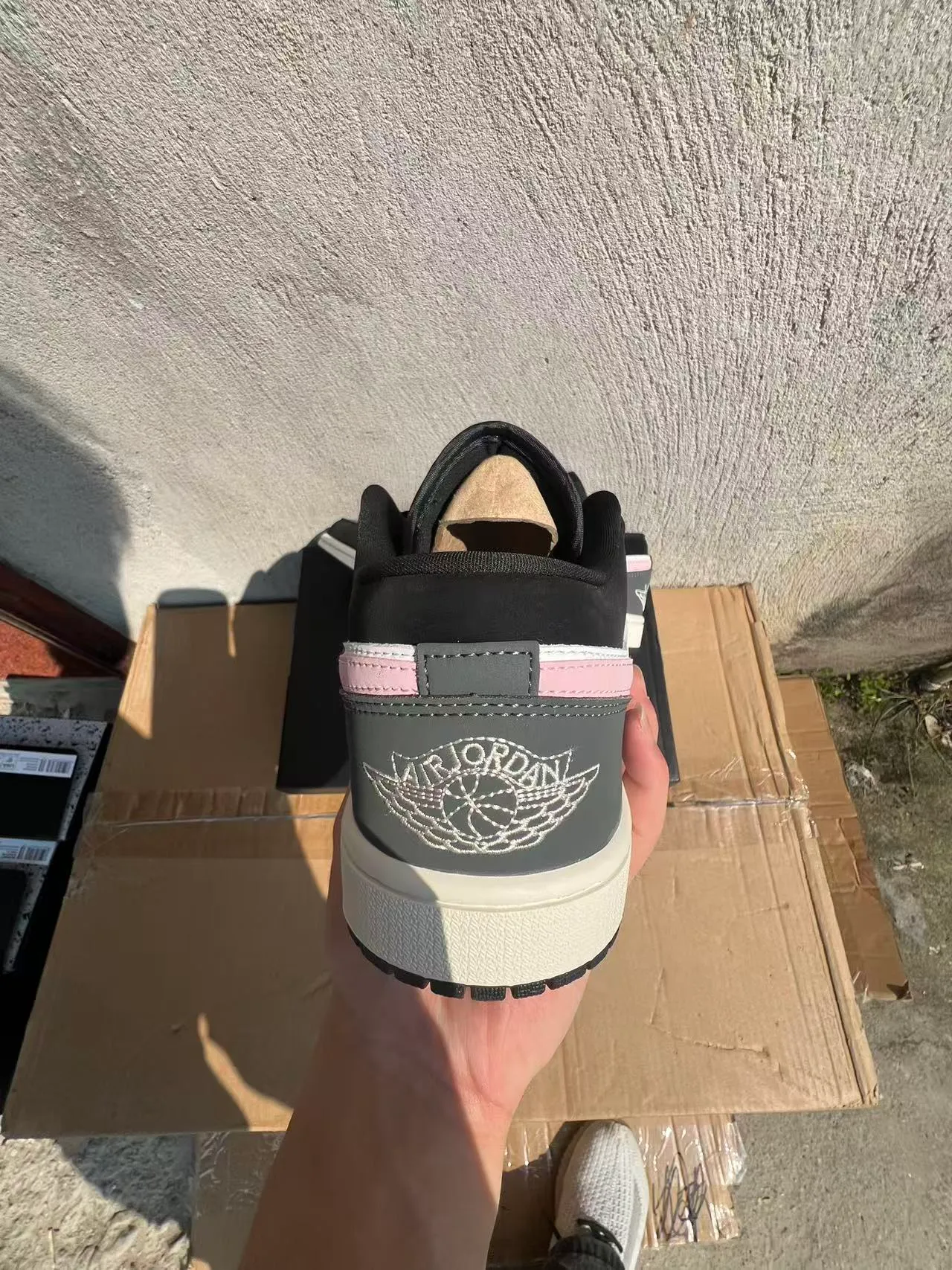Nike Air Jordan 1 Low Pink Swoosh Lifestyle Sneakers 8