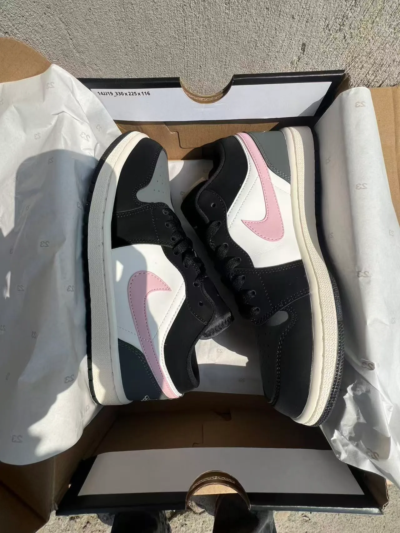 Nike Air Jordan 1 Low Pink Swoosh Lifestyle Sneakers 9
