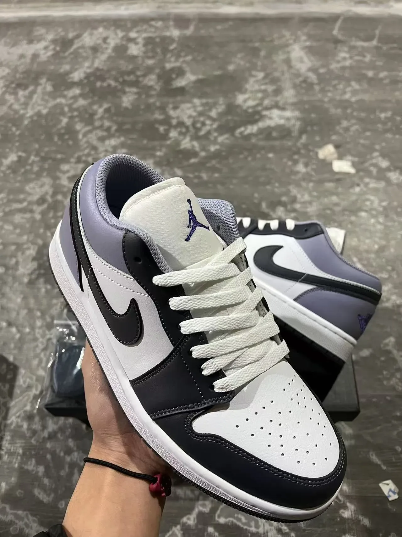 Nike Air Jordan 1 Low Purple White Black Lifestyle Sneakers 2