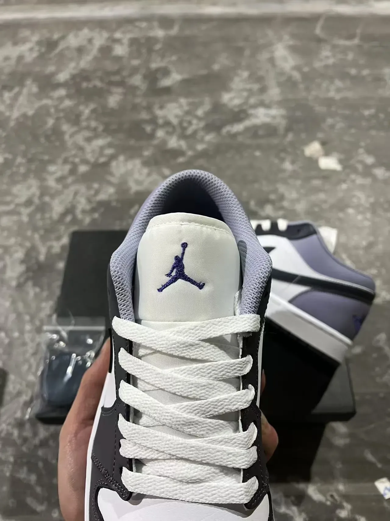 Nike Air Jordan 1 Low Purple White Black Lifestyle Sneakers 4