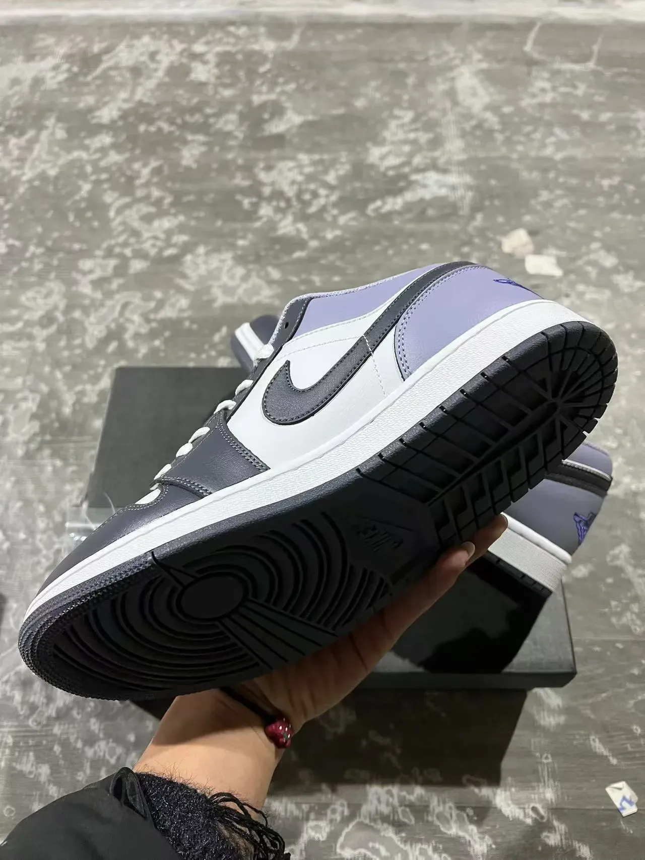 Nike Air Jordan 1 Low Purple White Black Lifestyle Sneakers 6