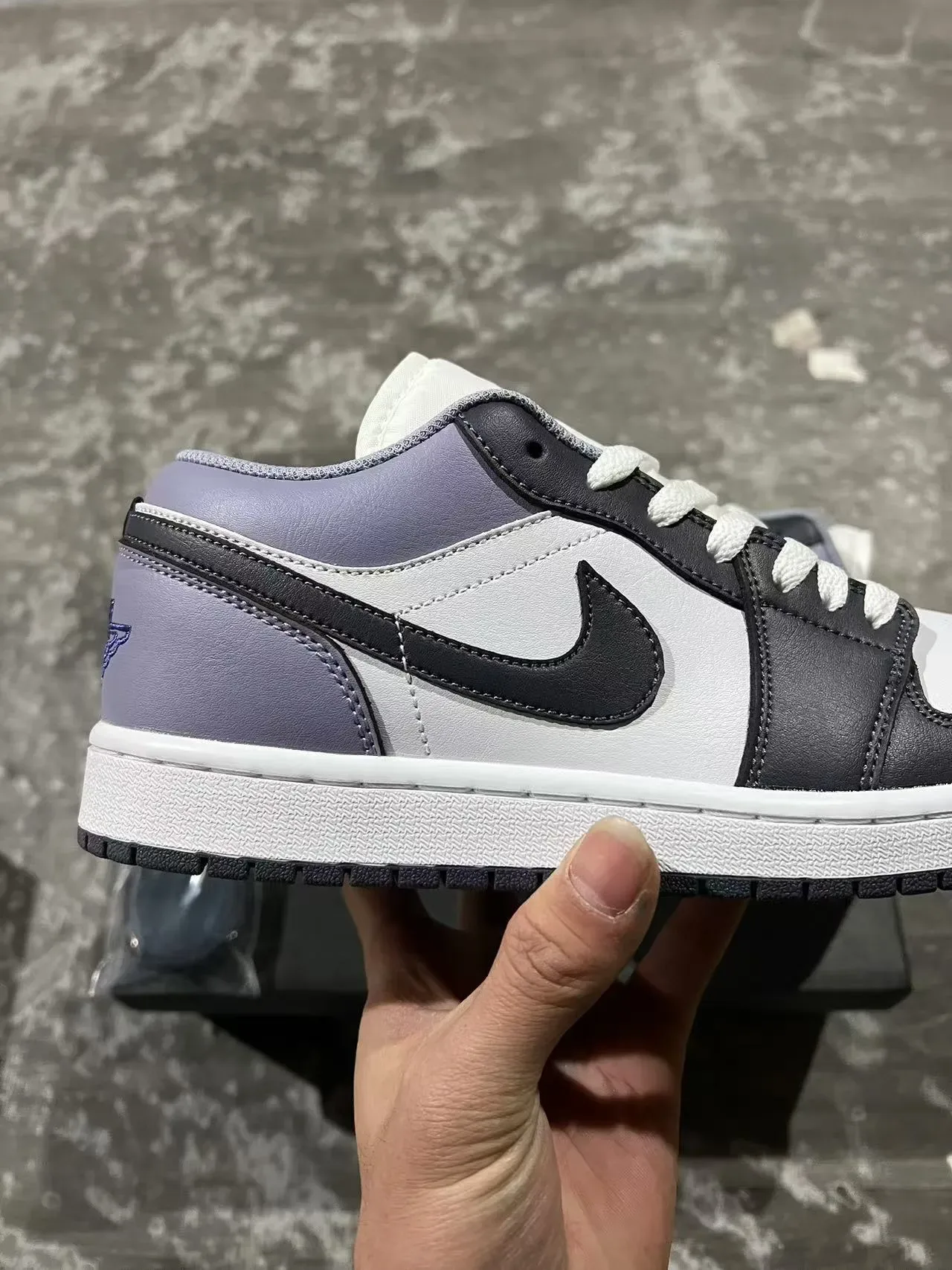 Nike Air Jordan 1 Low Purple White Black Lifestyle Sneakers 7