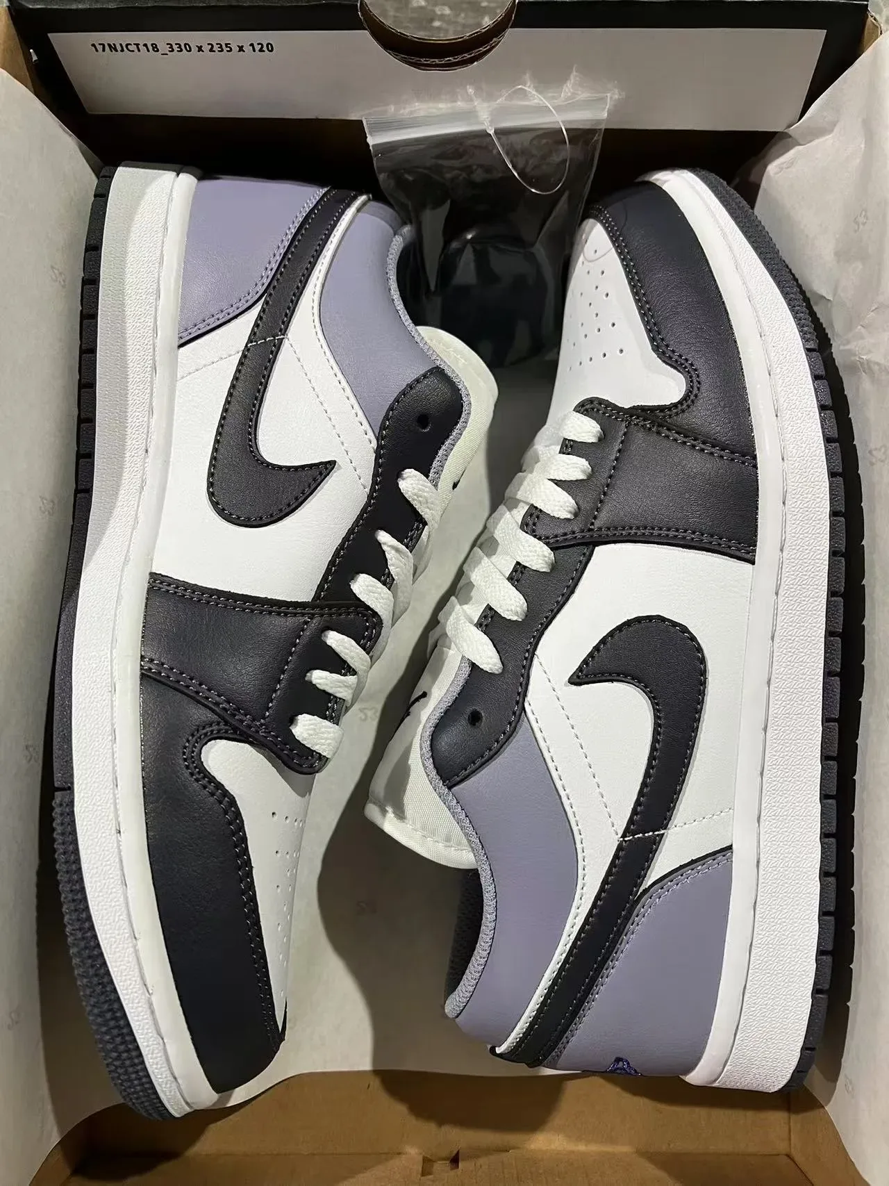 Nike Air Jordan 1 Low Purple White Black Lifestyle Sneakers 9