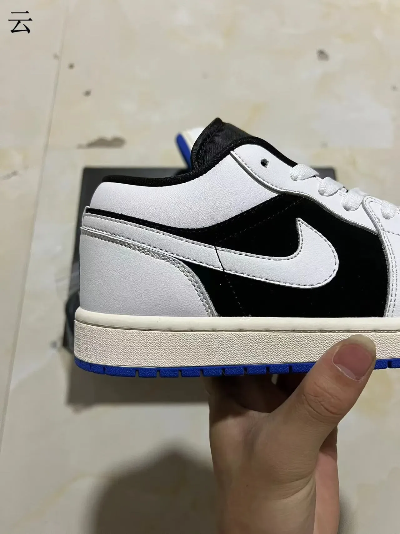 Nike Air Jordan 1 Low White Black Royal Blue Lifestyle Sneakers 7